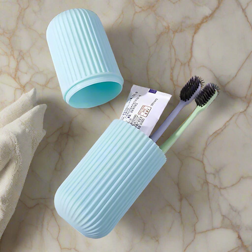 2 Pack Travel Toothbrush Holder Travel Soap Case Travel Soap Portable Box Leak Proof Toothpaste Storage Kit for Traveling, Bathroom, Camping, School, Gym, Outdoor (2 Piece)