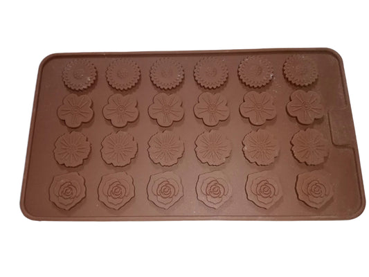Flat Flowers Silicone Mould – Non-Stick Chocolate & Candy Making Tray