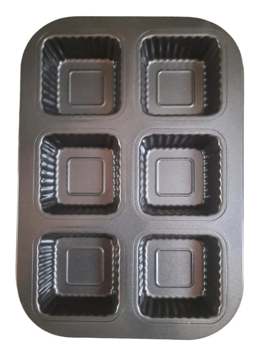 Mould Cup Non-Stick Square Baking Pan Cake Mold 6pcs Cup Cake/Muffin Square