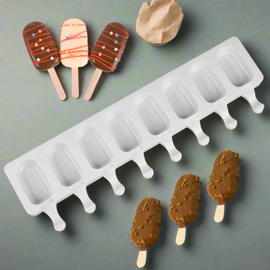 Silicone Ice Cream & Popsicle Mould | 8-Cavity Cakesicle & Chocolate Mold