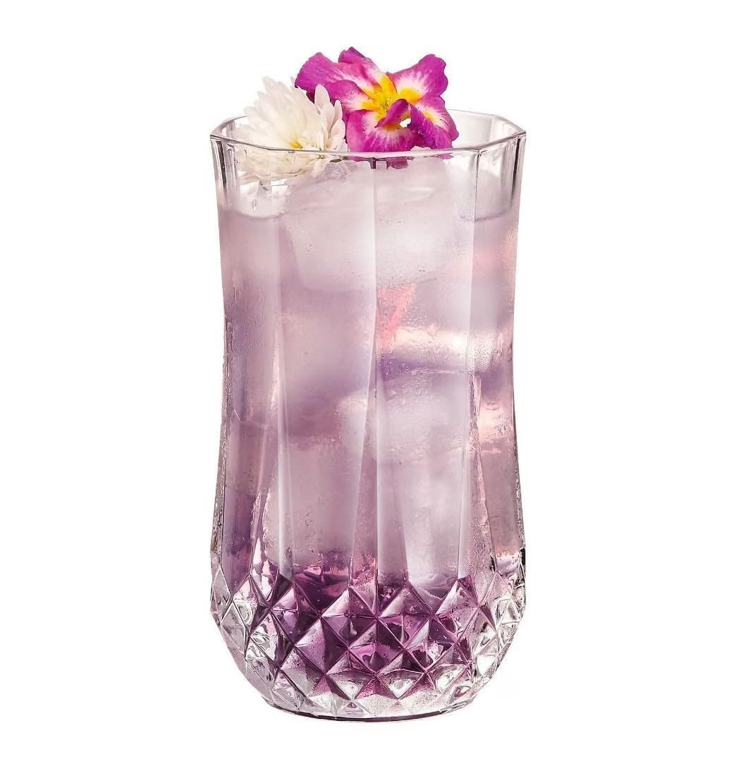 V Bright (Pack of 6) Drinking Glasses Set of 6 - 12.5 CM for Water, Juice, Beer, Wine, Cocktails, Glass Set Water/Juice Glass