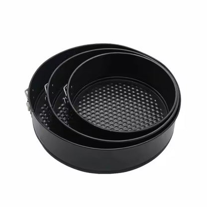 Teflon Coated Spring  Cake Mould Pan Set – Round Bakeware Sets 3pcs Round Shape Cake Mould 3pc Set (18-20-22cm) - High-Quality Cake Moulds for Various Sized Cakes