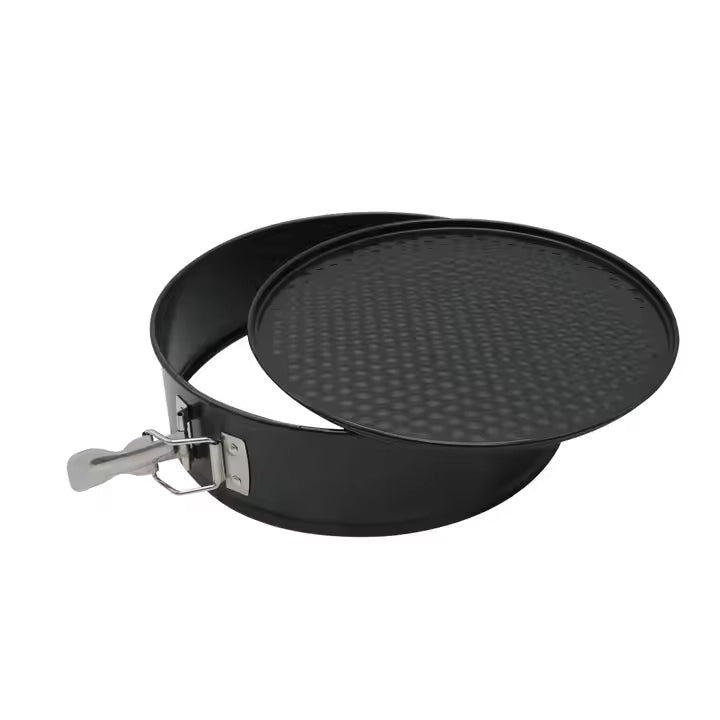 Round Springform Cake Pan | Teflon Coated Baking Tin Pan| Non-Stick Cake Tins | Pan | Trays | Round Shaped Cake Baking Mould - Black (22 Cm)