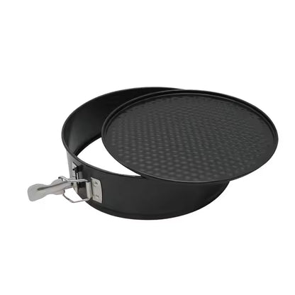 Round Springform Cake Pan | Teflon Coated Baking Tin Pan| Non-Stick Cake Tins | Pan | Trays | Round Shaped Cake Baking Mould - Black (22 Cm)