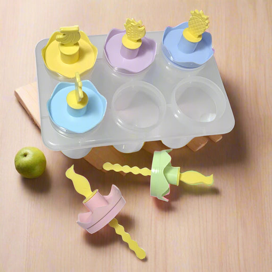 Bird & Fruit-Themed 6-Piece Popsicle Molds | BPA-Free Reusable Ice Cream & Kulfi Maker | DIY Frozen Treat Molds with Tray & Fruit-Shaped Sticks | Easy-Release Ice Lolly Moulds for Kids & Adults