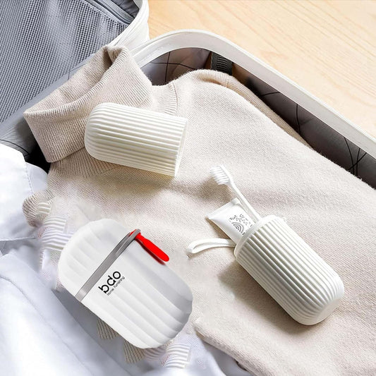 2 Pack Travel Toothbrush Holder Travel Soap Case Travel Soap Portable Box Leak Proof Toothpaste Storage Kit for Traveling, Bathroom, Camping, School, Gym, Outdoor (2 Piece)