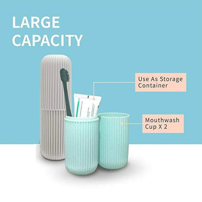 Capsule Shape Brush Holder for Travel | Portable Toothbrush Holder for Travel Toothbrush Storage Plastic Toothbrush Holder (Multi-Color, Pack of 2)