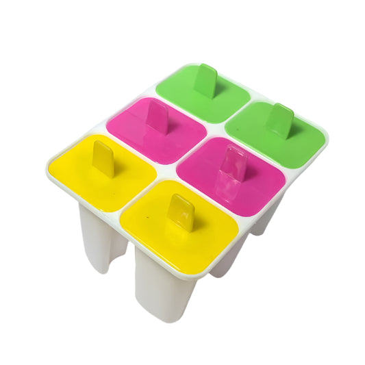 Ice Cream Popsicle Mould | 6-Cavity Ice Candy Maker | DIY Kulfi & Frozen Treat Maker | Reusable Ice Lolly Mould with Sticks