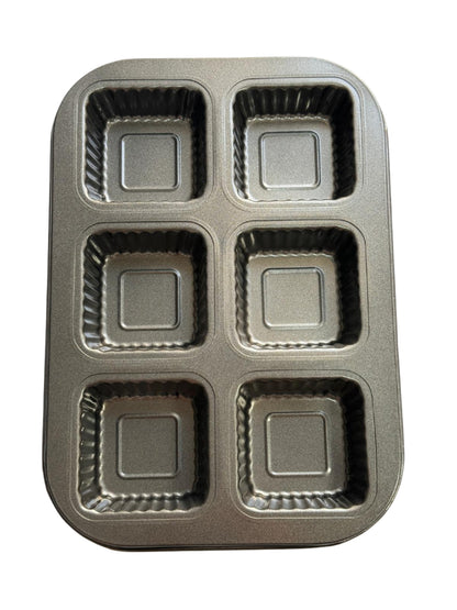  Mould Cup Non-Stick Square Baking Pan Cake Mold 6pcs Cup Cake/Muffin Square