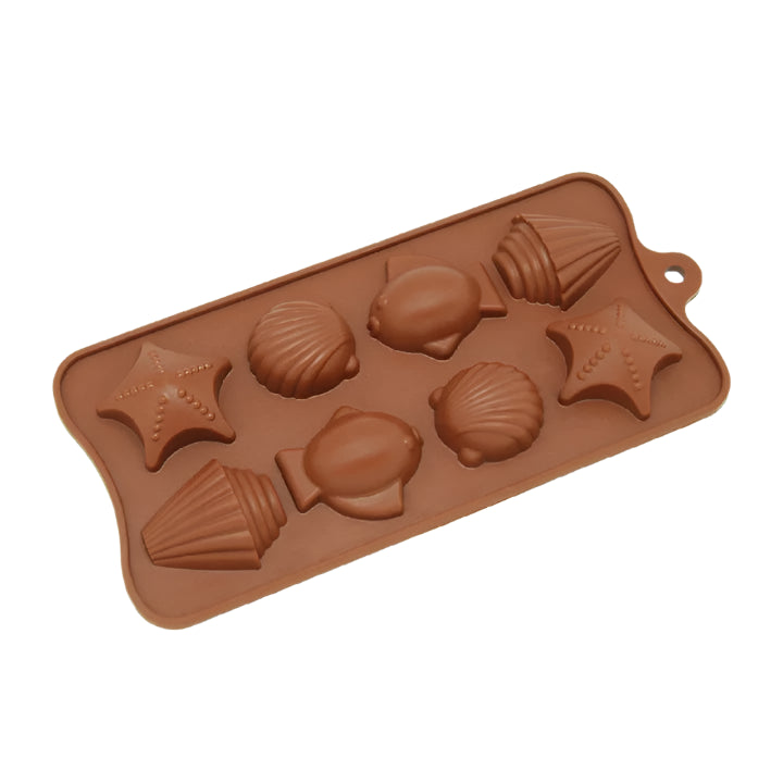 Silicone Seashell, Fish, Whelk and Starfish Chocolate Mould  8 Cavity | Melting Star and Fish Shape Chocolate Mould  (Star Fish)